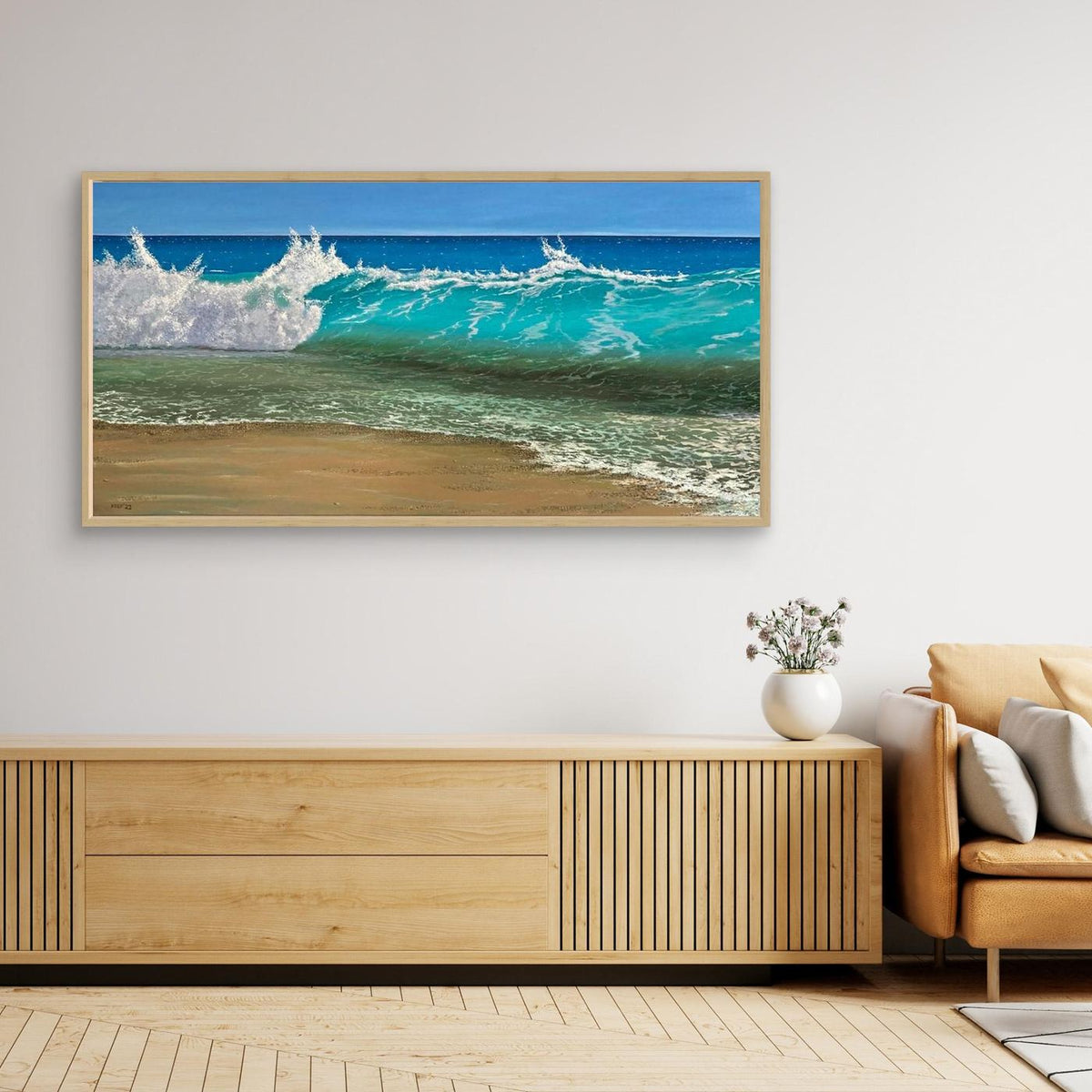 Ocean Wave breaking on beach